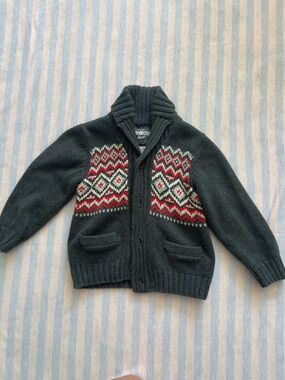 Vintage Osh Kosh chunky knit boys sweater cardigan 3T